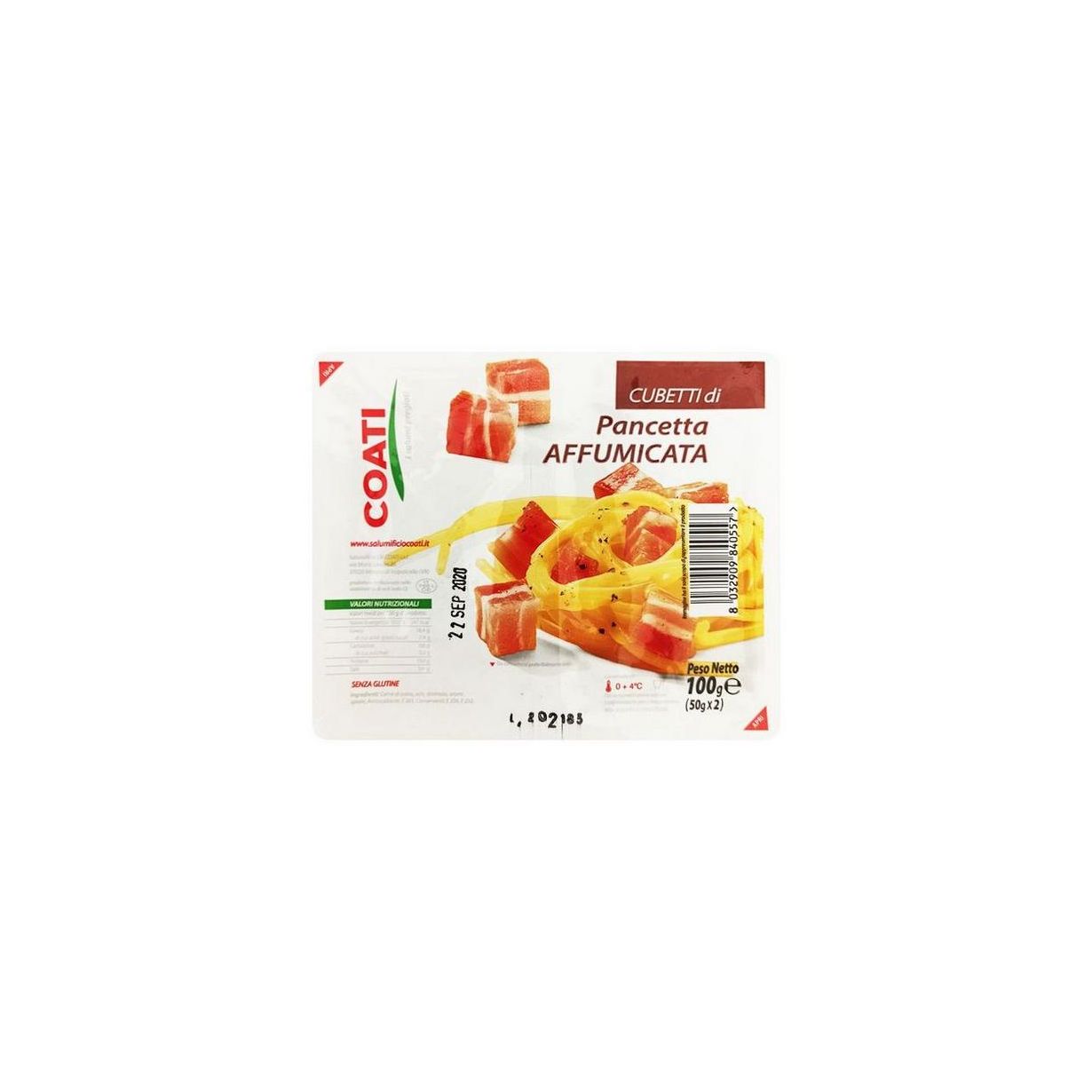 Your grocery store in Rhodes. Coati Pancetta Affumicata 100g