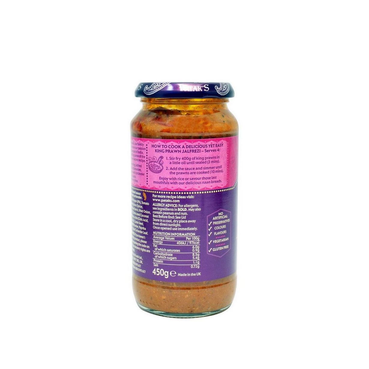 abconline.gr Your grocery store in Rhodes. PATAK'S Jalfrezi 450g
