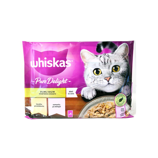 WHISKAS PURE DEL ΦΑΚ. MIXED ΖΕΛΕ 4X85g