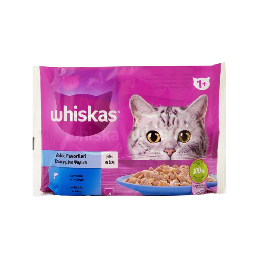 WHISKAS ΦΑΚ ΨΑΡΙΚΑ ΖΕΛΕ 4X85g