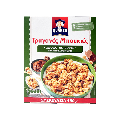 QUAKER ΤΡΑΓΑΝΕΣ ΜΠΟΥΚΙΕΣ NOISETTE 450g