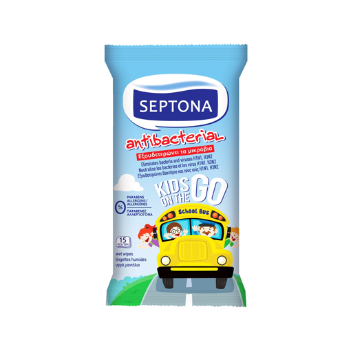 SEPTONA ΥΓΡΑ ΜΑΝΤΗΛΑΚΙΑ KIDS ON THE GO 15T
