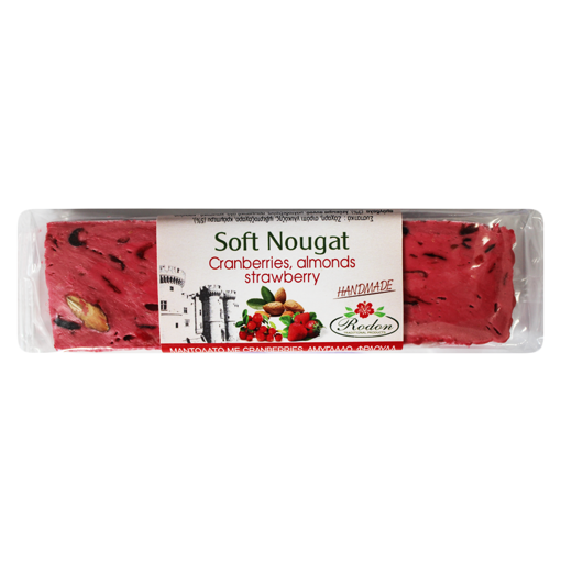 Picture of Soft Nougat with Cranberries Almonds and Strawberry 70g