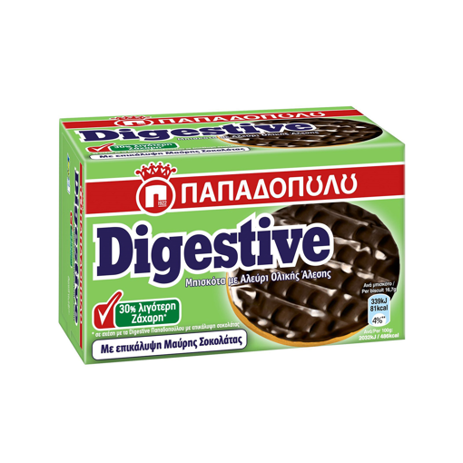Π/Δ DIGESTIVE DARK CHOCOLATE -30% ΖΑΧΑΡΗ 200g
